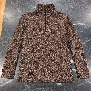 Lands' End Animal Print Fleece Pullover